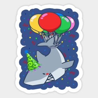 BIRTHDAY SHARK BALLOON SHIRT Sticker